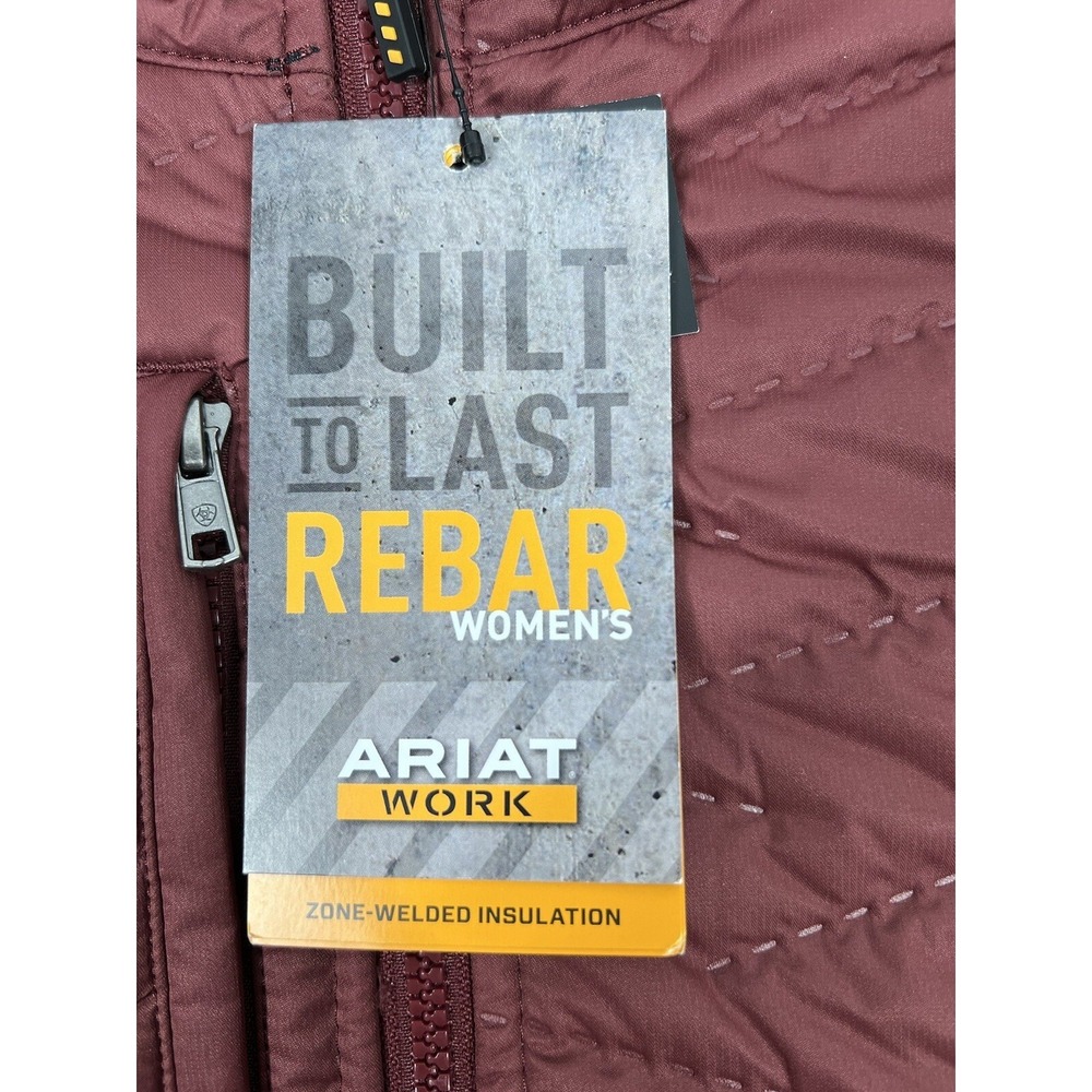 NWT Ariat Rebar Cloud 9 Water Resistant Zone Insulated Maroon Jacket Womens SZ L - Picture 14 of 16